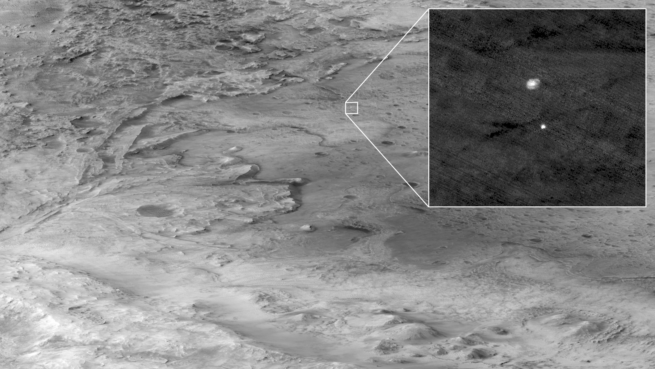 PIA24270 HiRISE Captured Perseverance During Descent