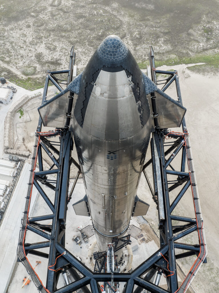 space x startship stacked 3